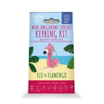 Anchor Kit llavero amigurumi crochet Flo The Flamingo.